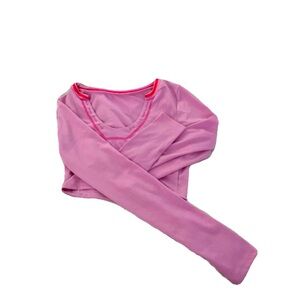 Pink low cut crop top.